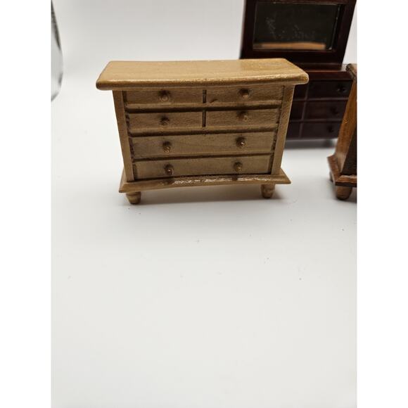 Miniature Dollhouse Furniture Set - Brown and Tan - Picture 2 of 6